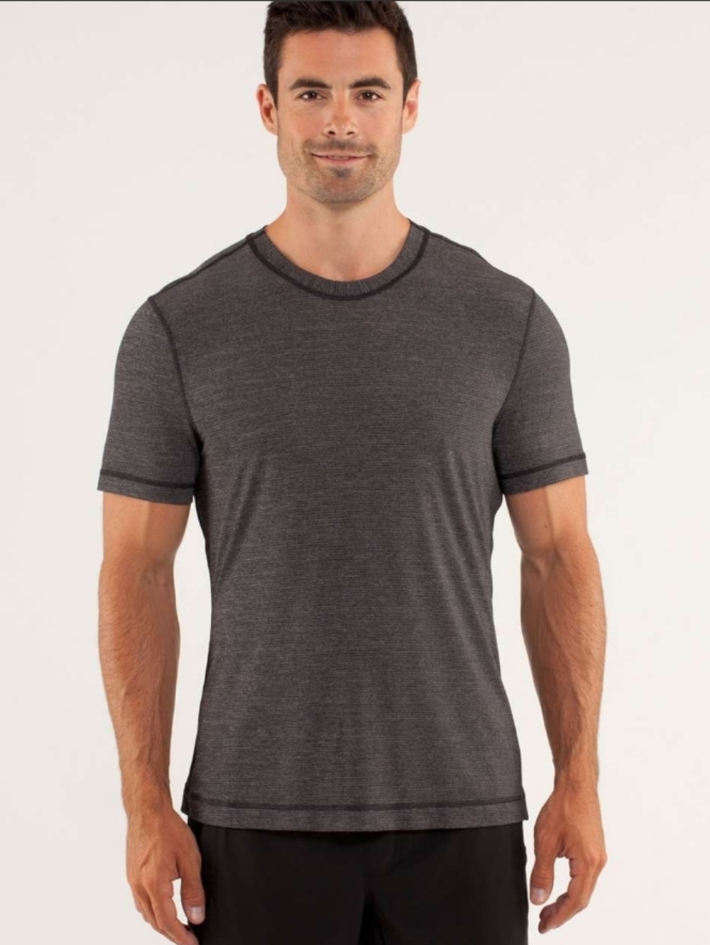 Lululemon Mens Reverse Sprint Short Sleeve In Heathered Black Size Medium - Picture 2 of 10